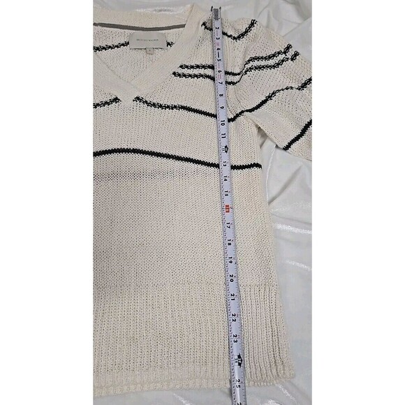 Brochu Walker Sasha Striped V-Neck Knit LS Sweater Cotton Wool Blend Women’s S - Picture 8 of 10
